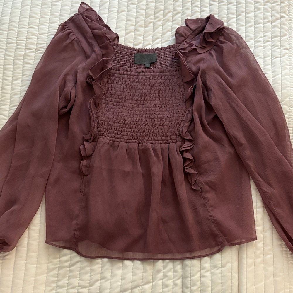 Anthropologie Ruffle Blouse